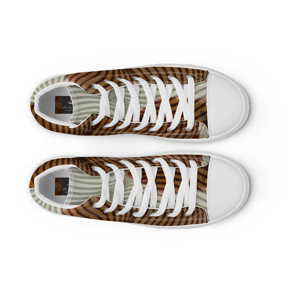 Women’s high top canvas shoes Brown Swirl