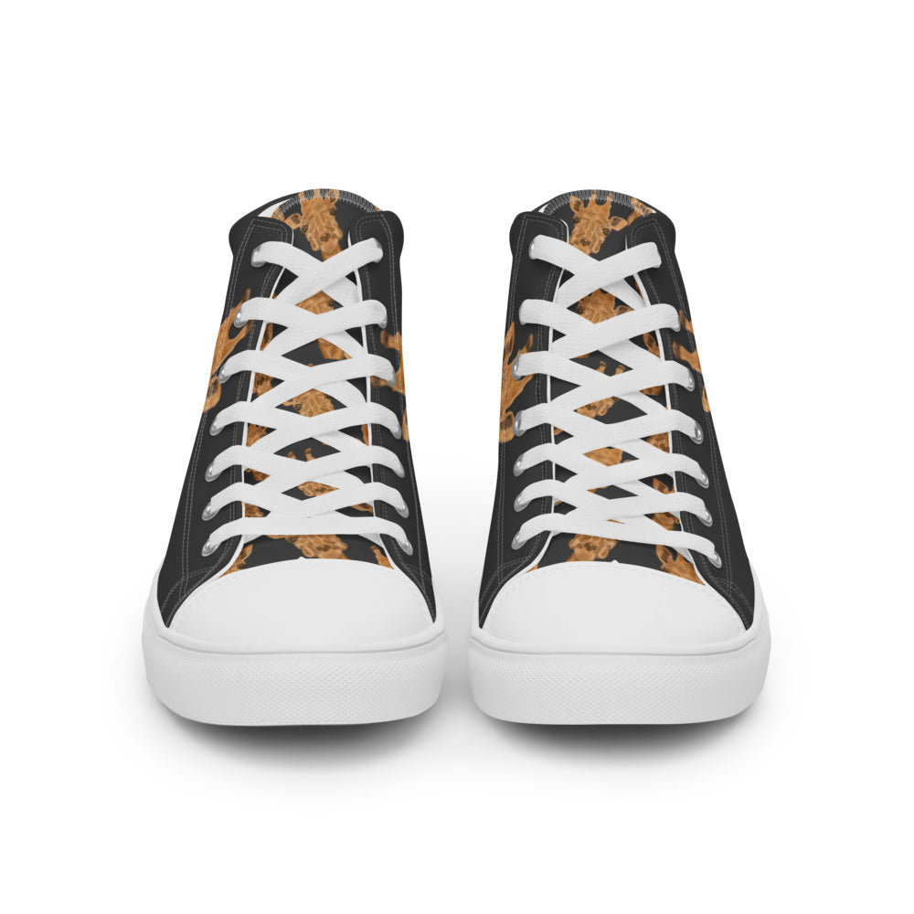 Women’s high top canvas shoes Black Giraffe