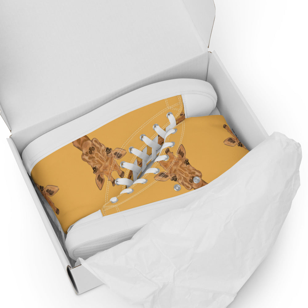 Women’s high top canvas shoes Gold Giraffe