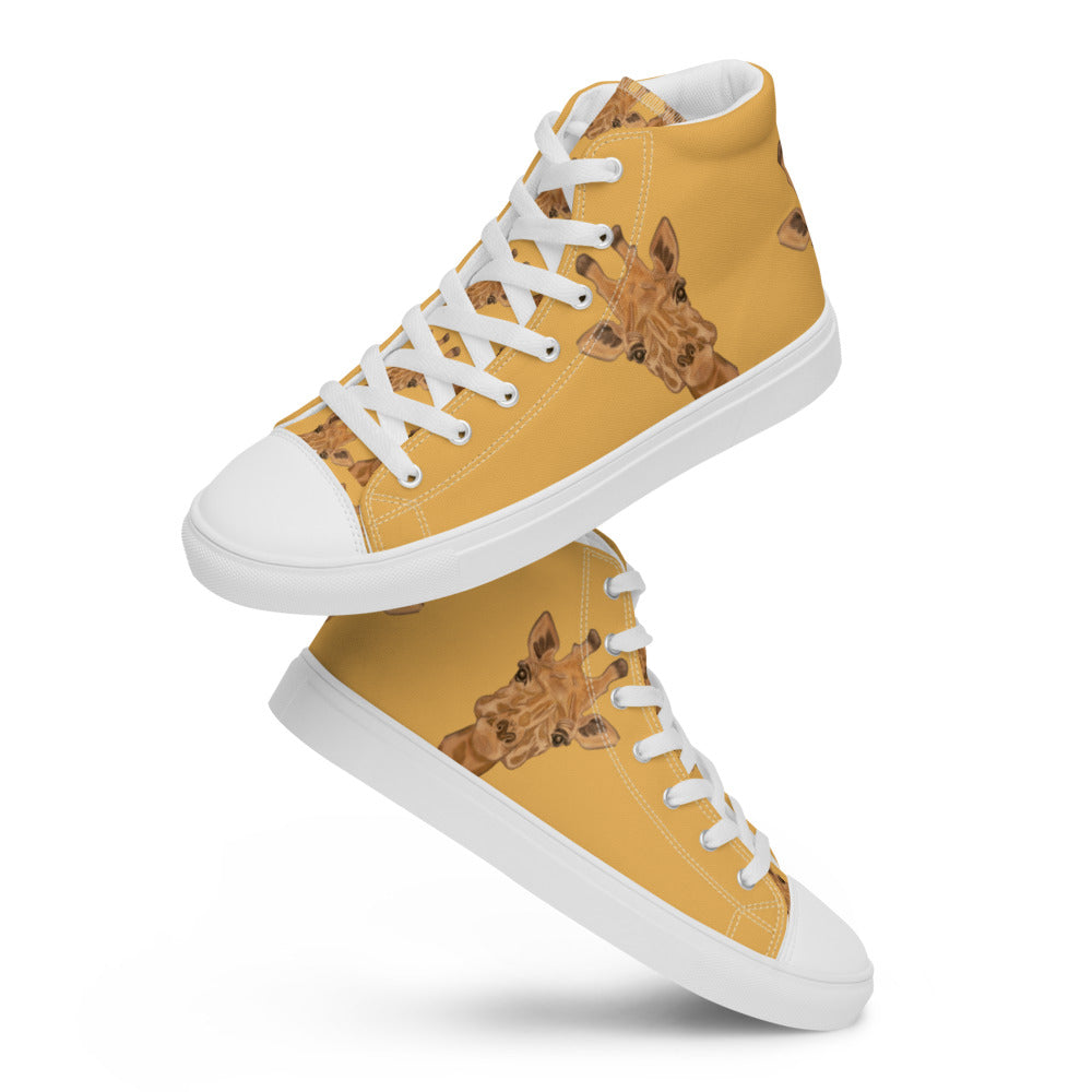 Women’s high top canvas shoes Gold Giraffe