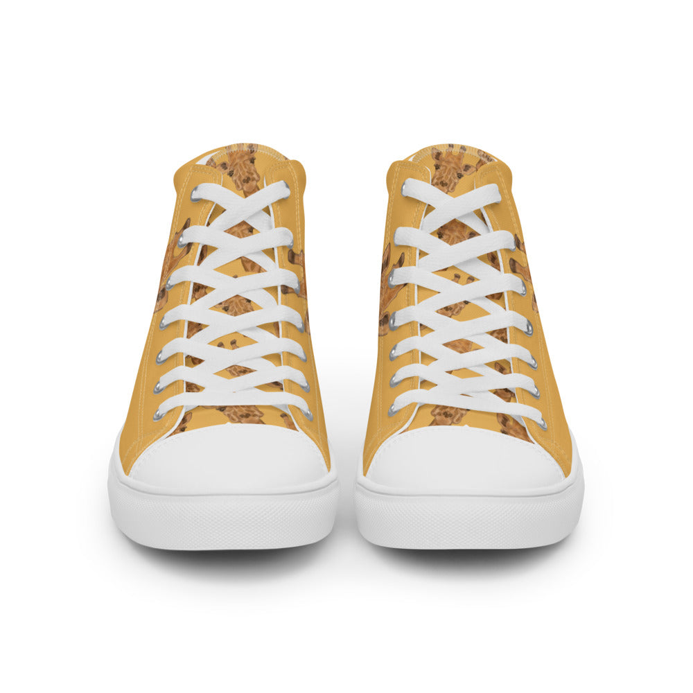 Women’s high top canvas shoes Gold Giraffe