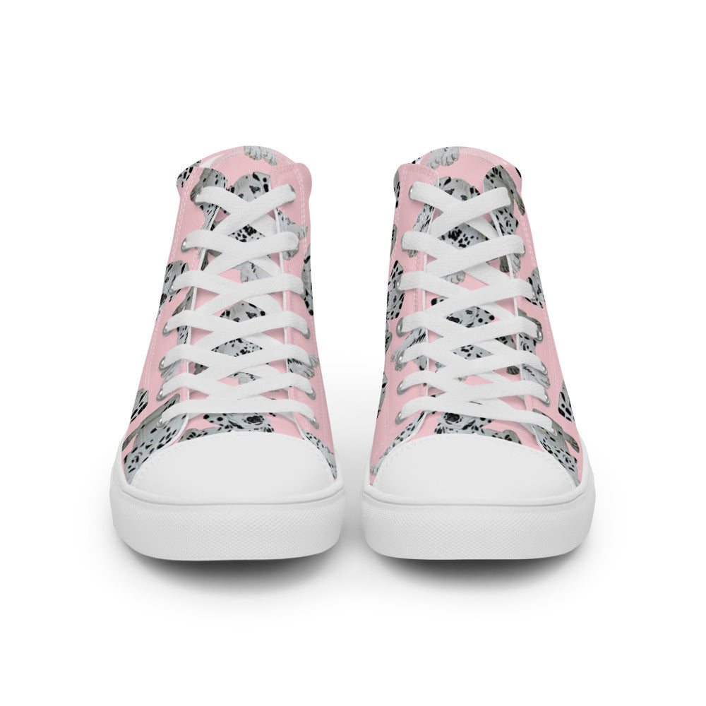 Women’s high top canvas shoes Pink Dalmation