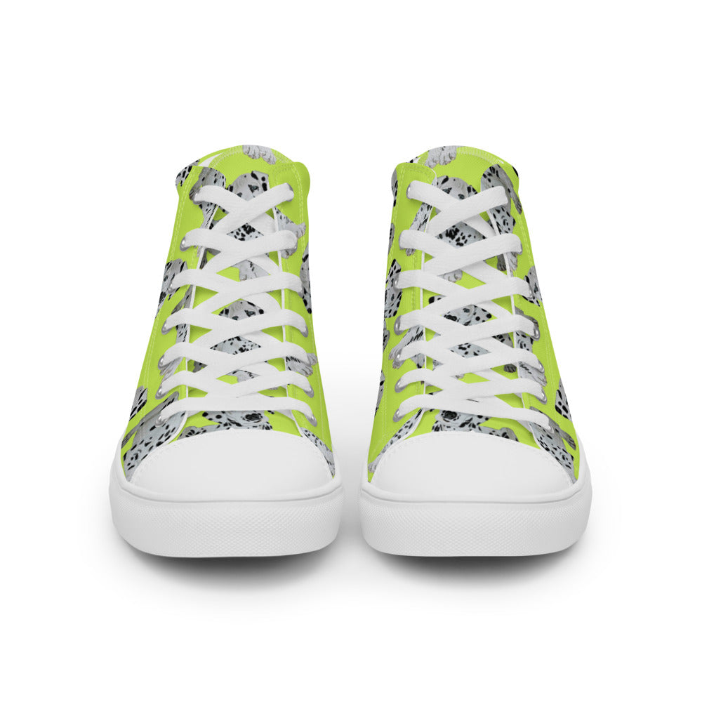 Women’s high top canvas shoes Lime Dalmatian