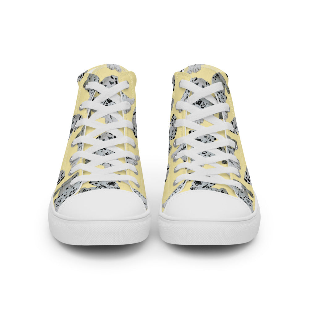 Women’s high top canvas shoes Yellow Dalmatian