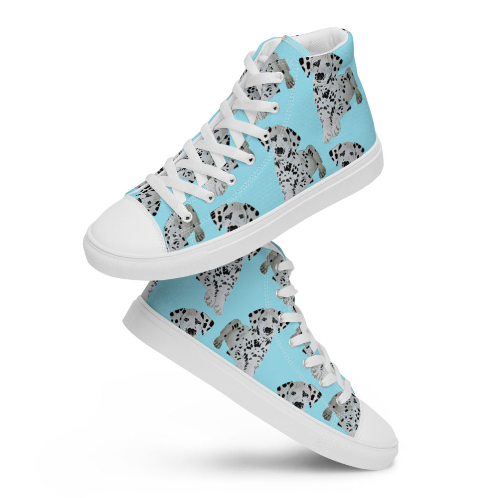 Women’s high top canvas shoes Lt Blue Dalmatian