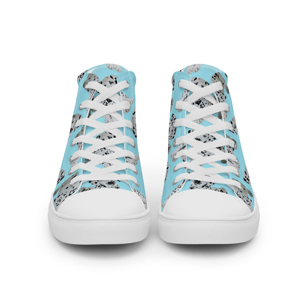 Women’s high top canvas shoes Lt Blue Dalmatian