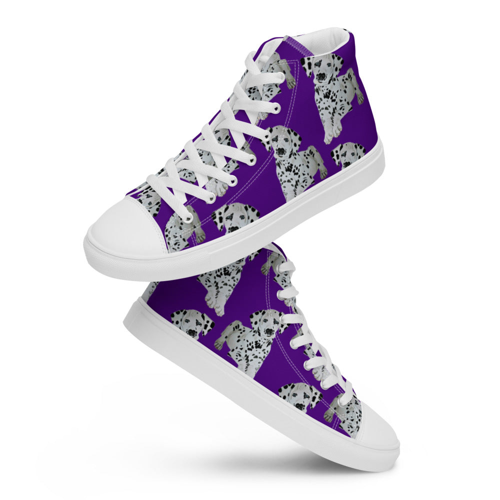 Women’s high top canvas shoes Purple Dalmatian