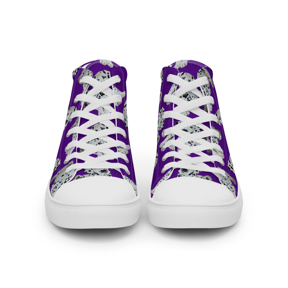 Women’s high top canvas shoes Purple Dalmatian