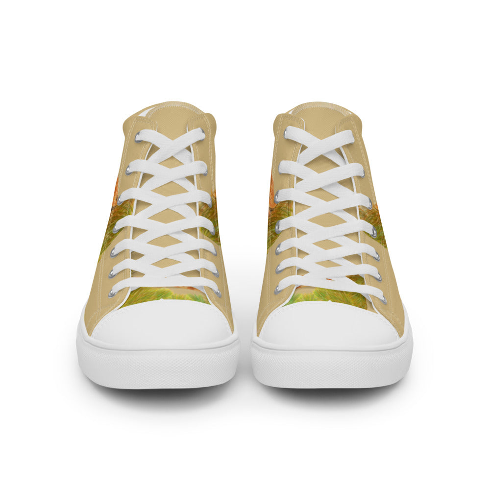 Women’s high top canvas shoes Giraffe eating