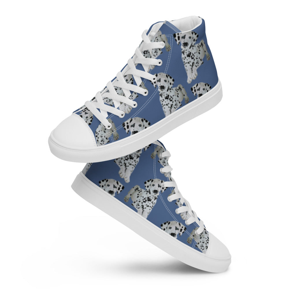 Women’s high top canvas shoes Denim Dalmatian