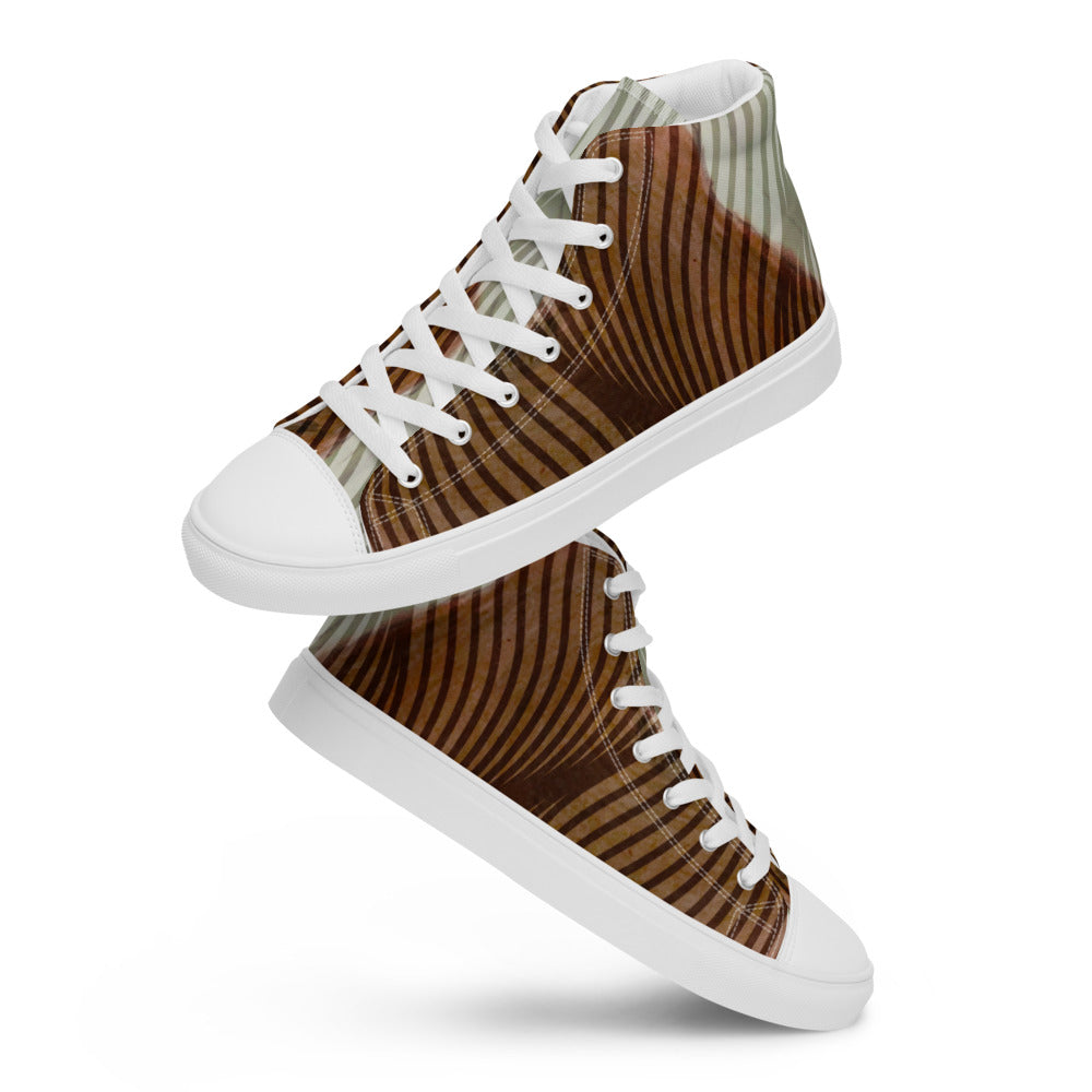 Women’s high top canvas shoes Brown Swirl