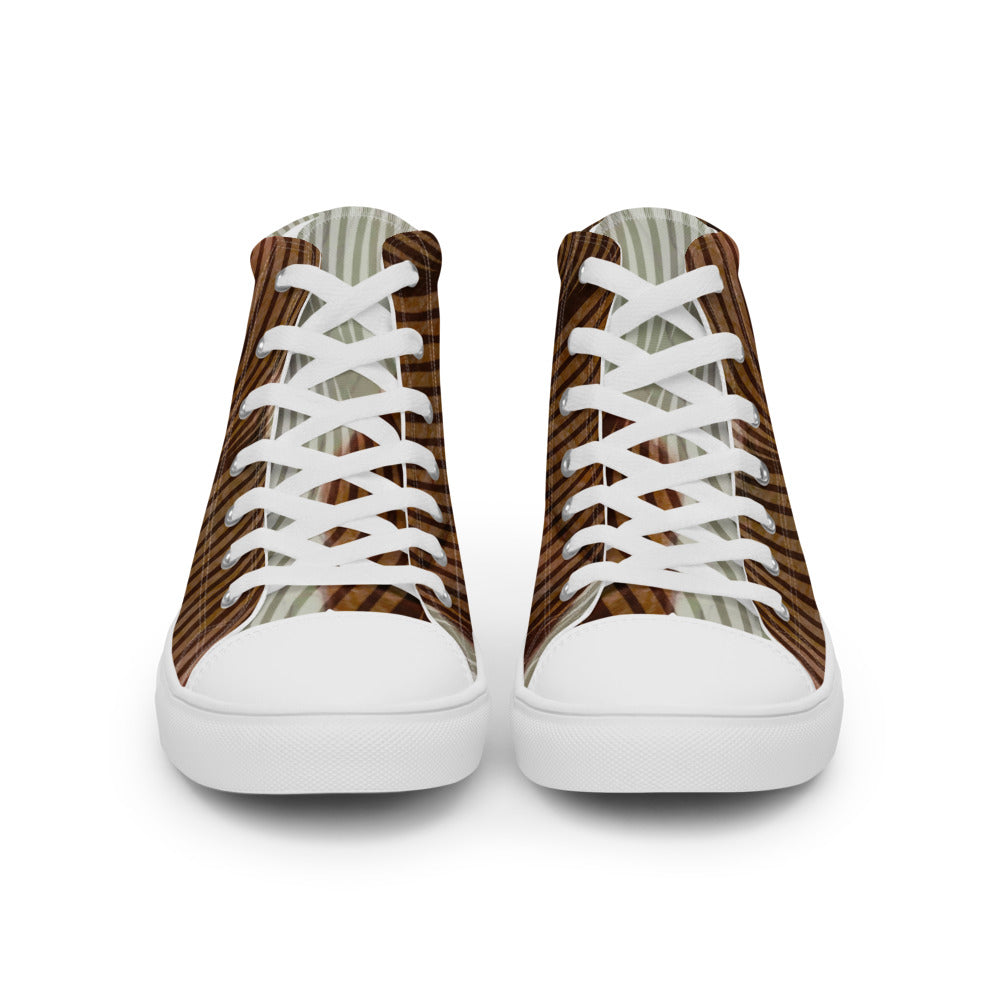 Women’s high top canvas shoes Brown Swirl