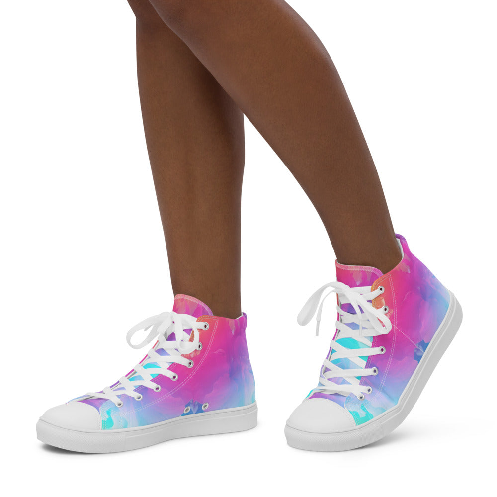 Women’s high top canvas shoes Rainbow