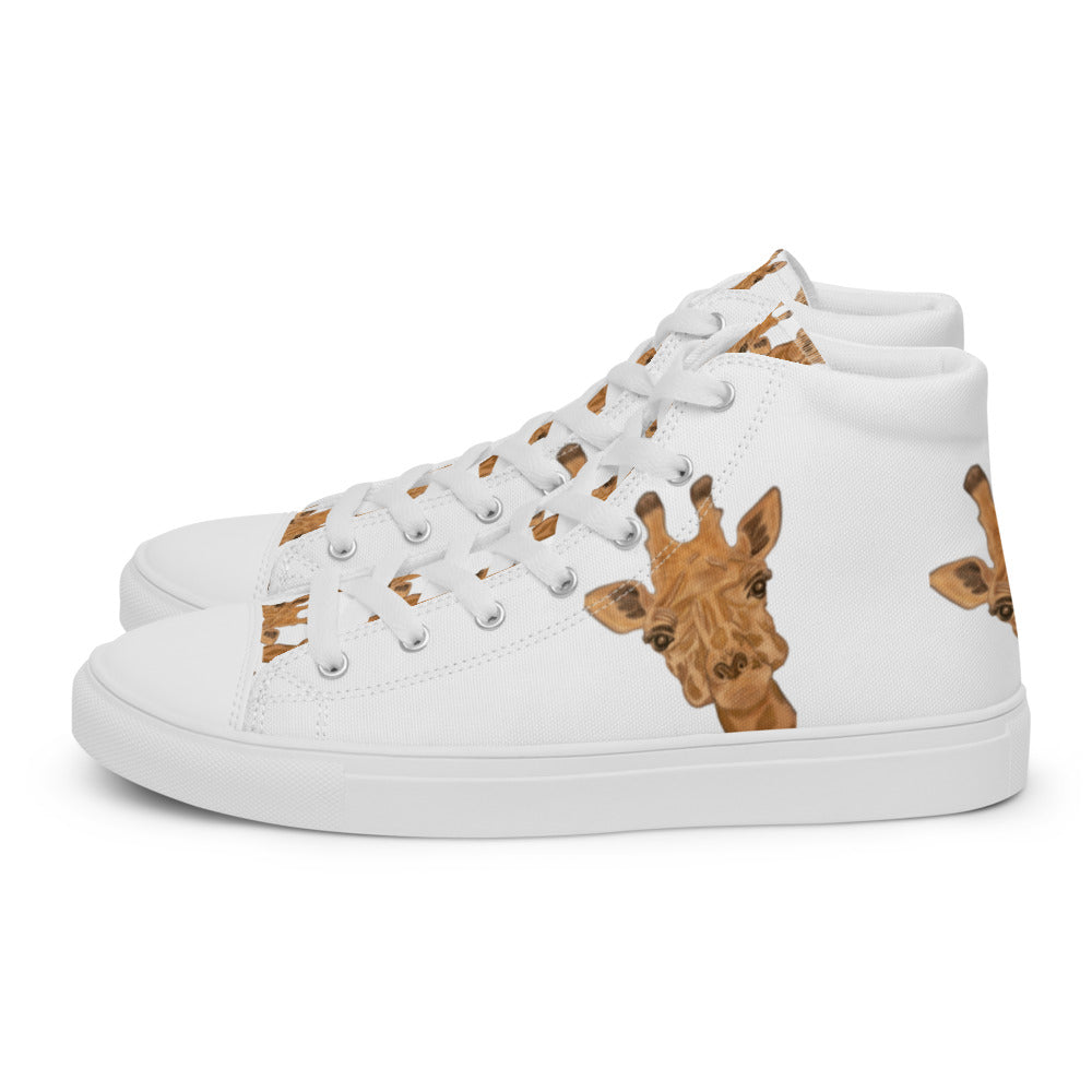 Women’s high top canvas shoes White Giraffe