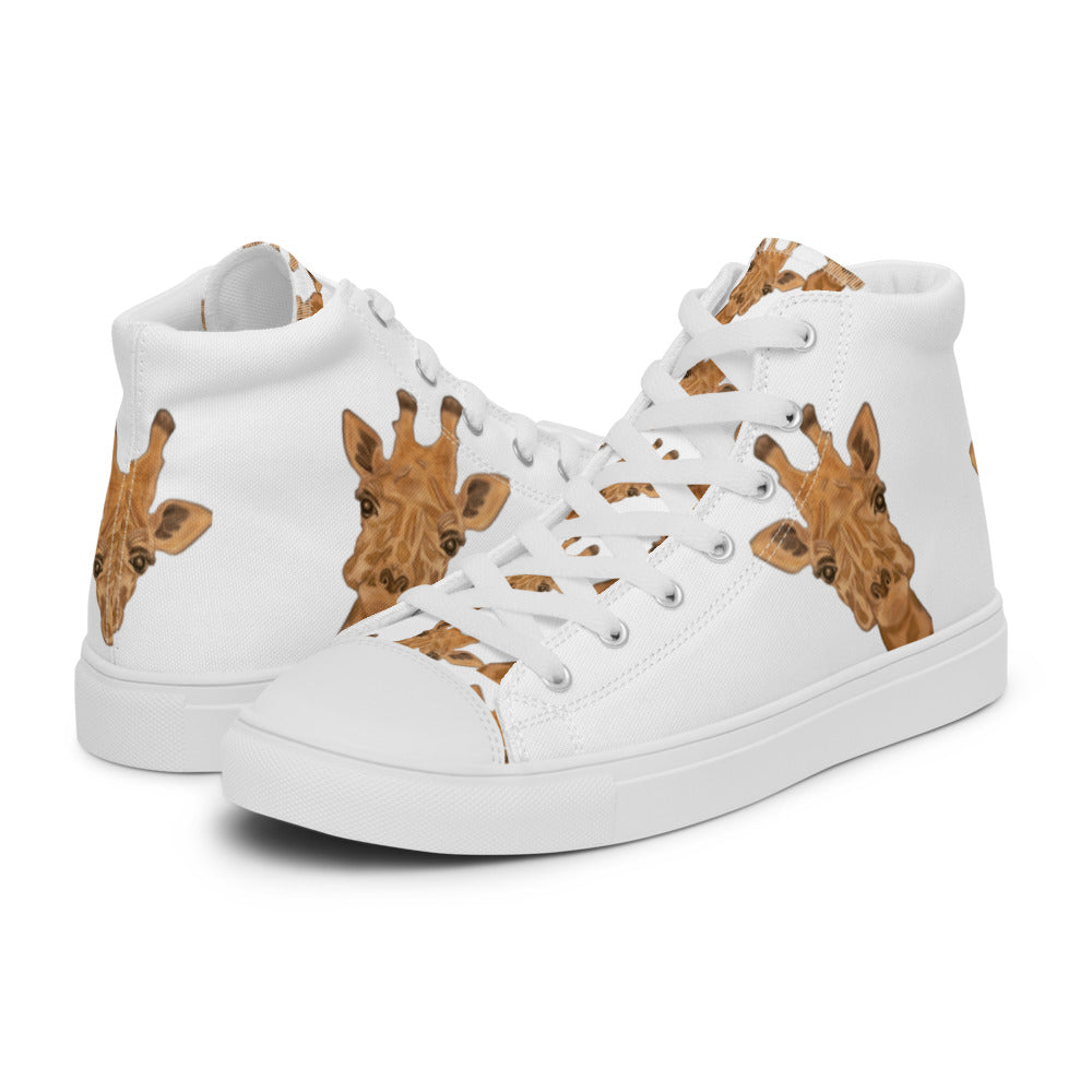 Women’s high top canvas shoes White Giraffe