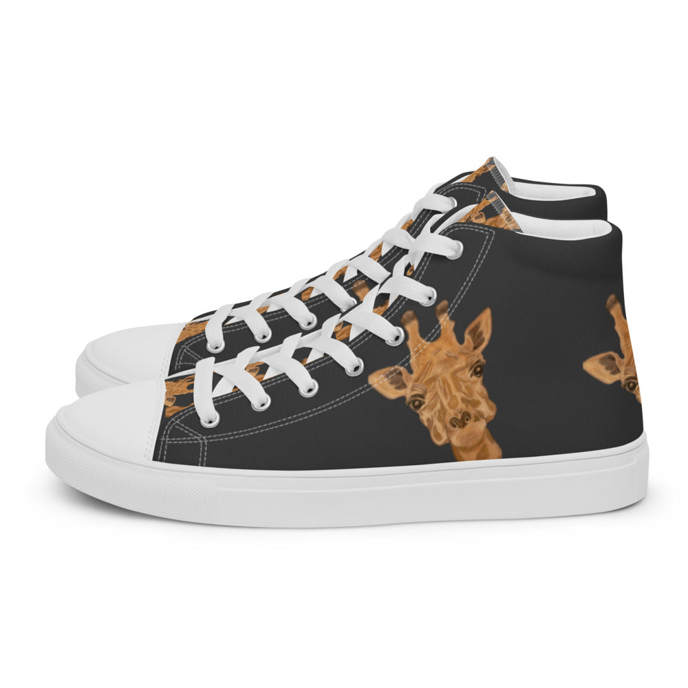 Women’s high top canvas shoes Black Giraffe