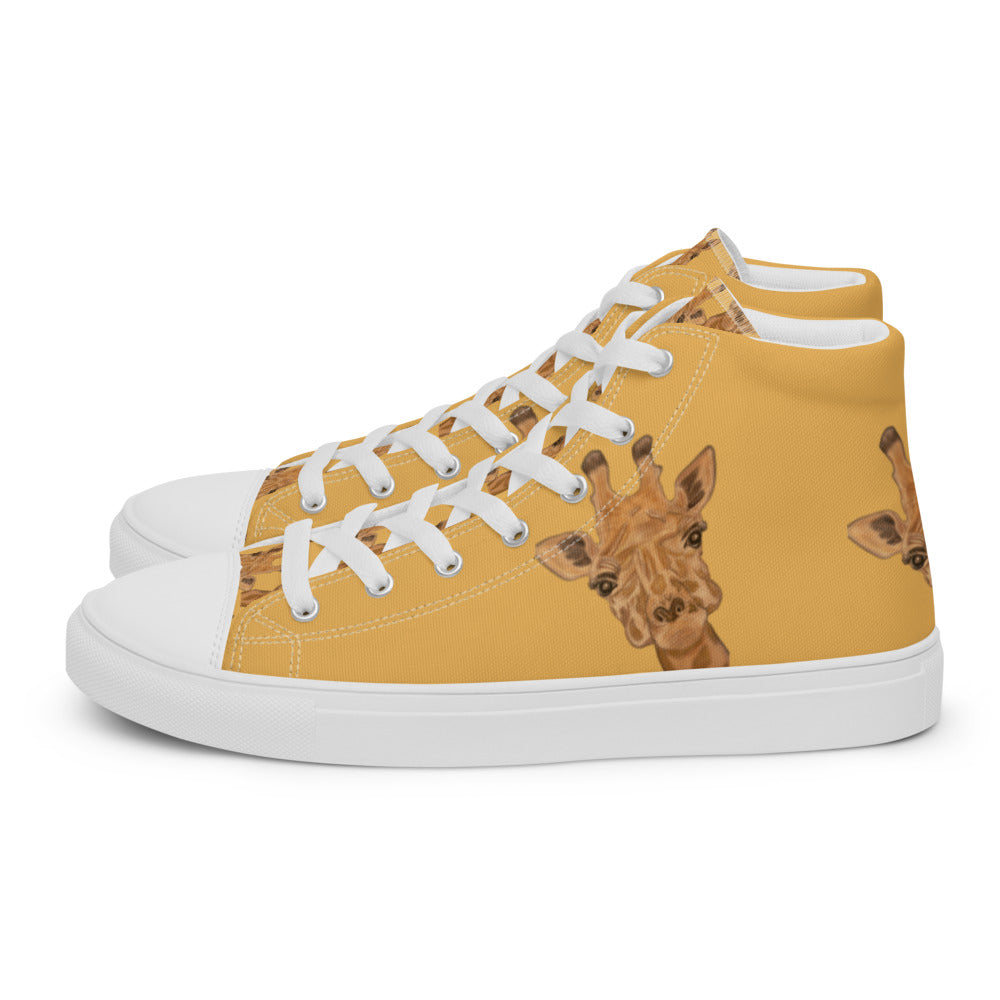 Women’s high top canvas shoes Gold Giraffe