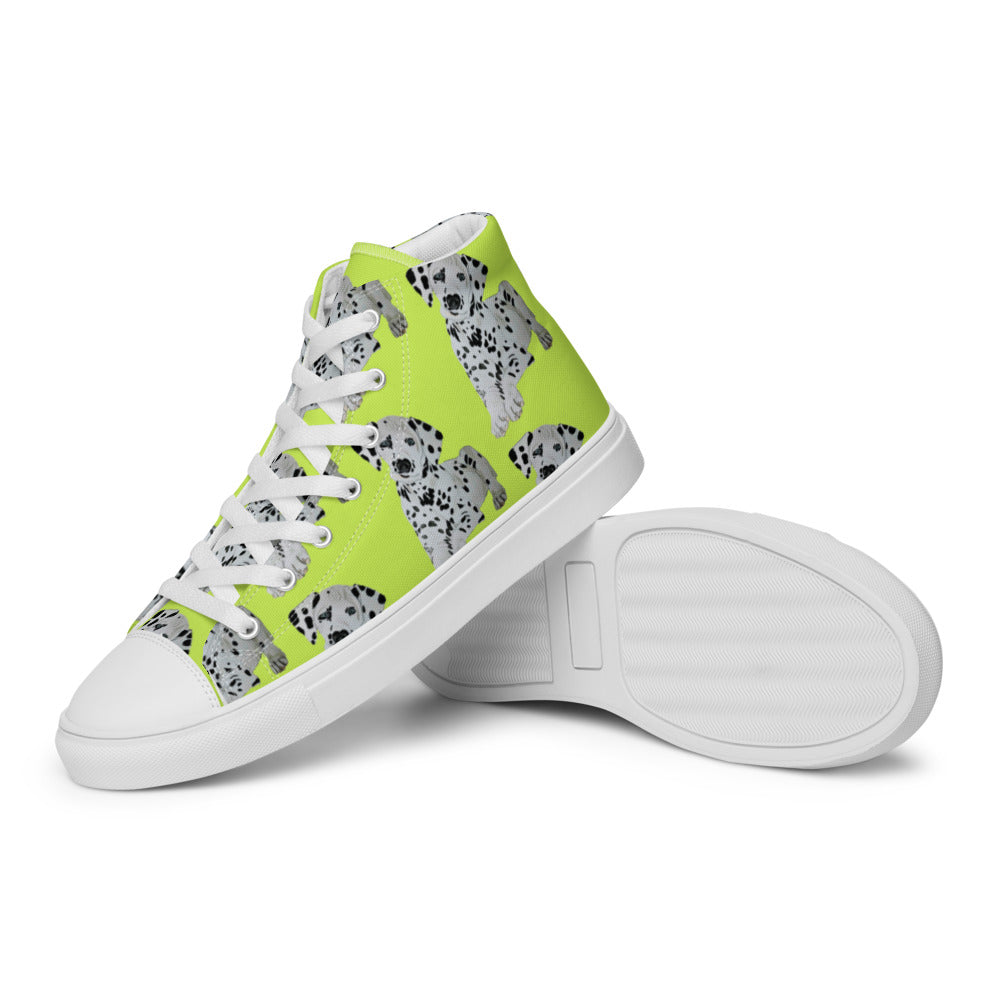 Women’s high top canvas shoes Lime Dalmatian