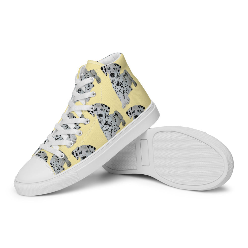 Women’s high top canvas shoes Yellow Dalmatian