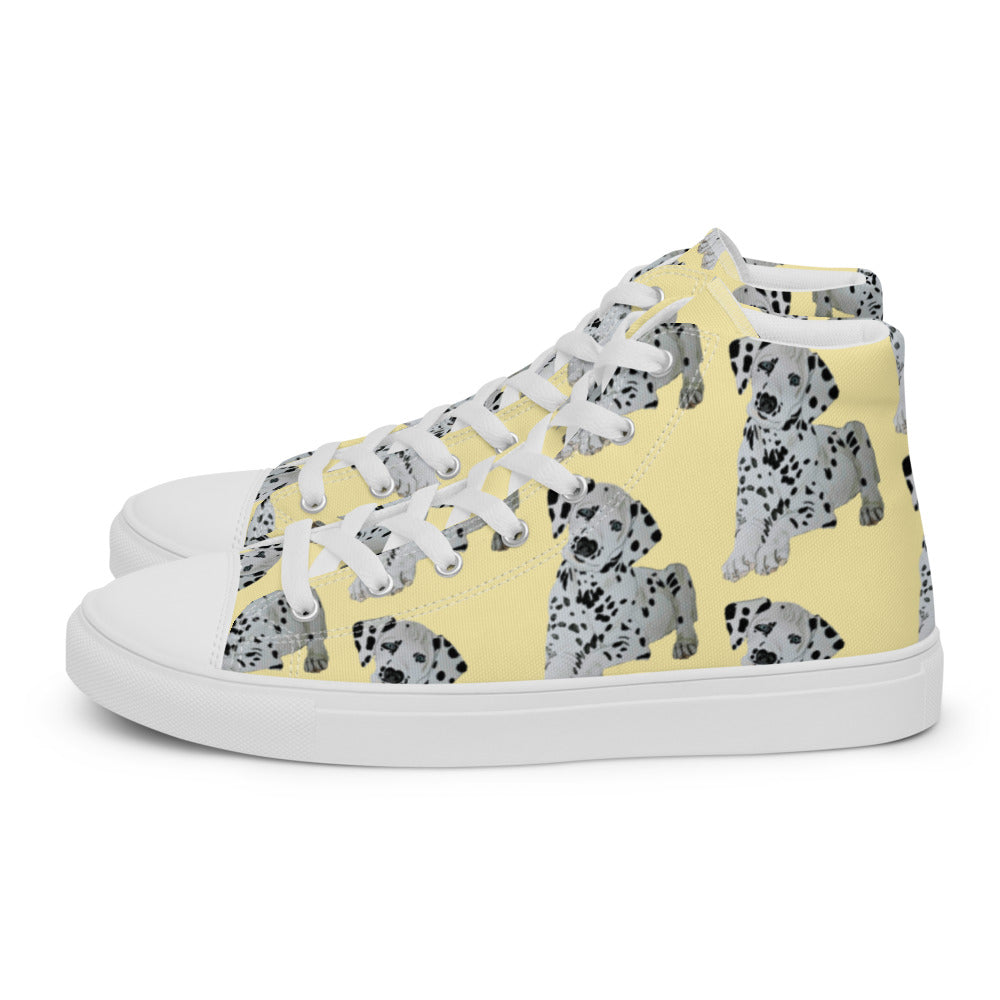 Women’s high top canvas shoes Yellow Dalmatian