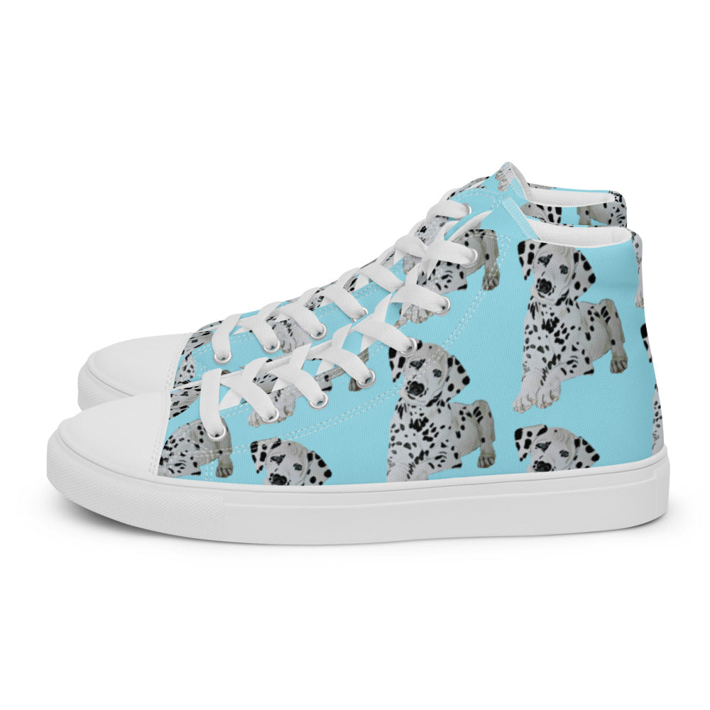 Women’s high top canvas shoes Lt Blue Dalmatian