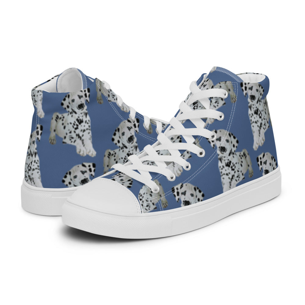 Women’s high top canvas shoes Denim Dalmatian