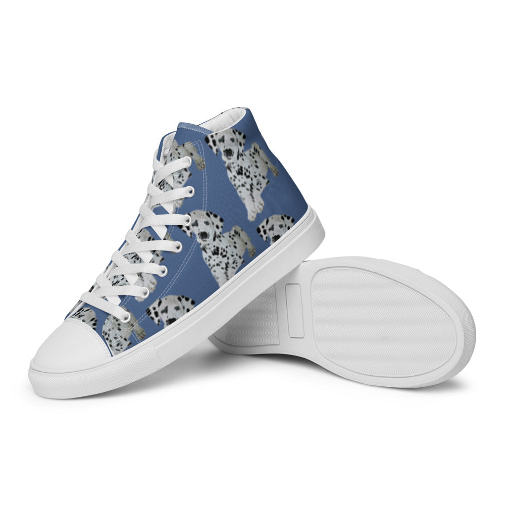 Women’s high top canvas shoes Denim Dalmatian