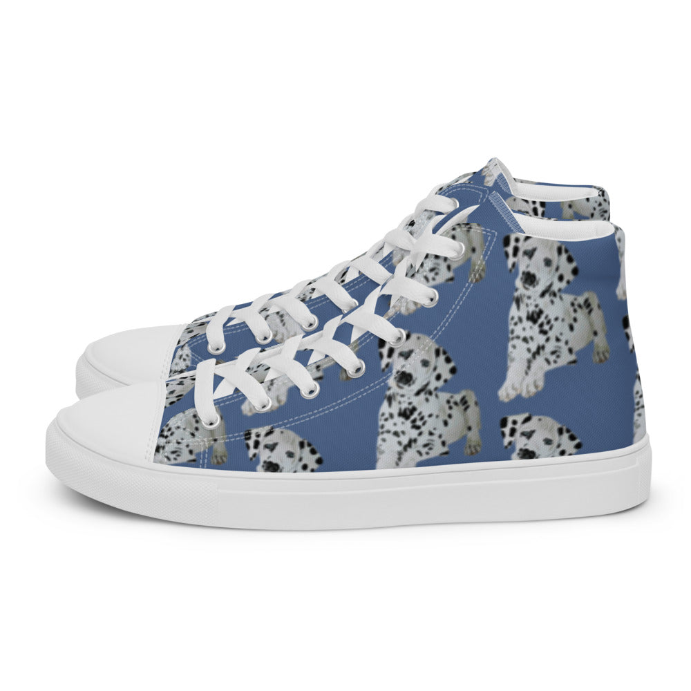 Women’s high top canvas shoes Denim Dalmatian