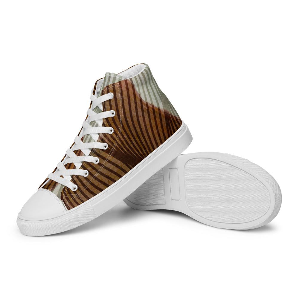 Women’s high top canvas shoes Brown Swirl