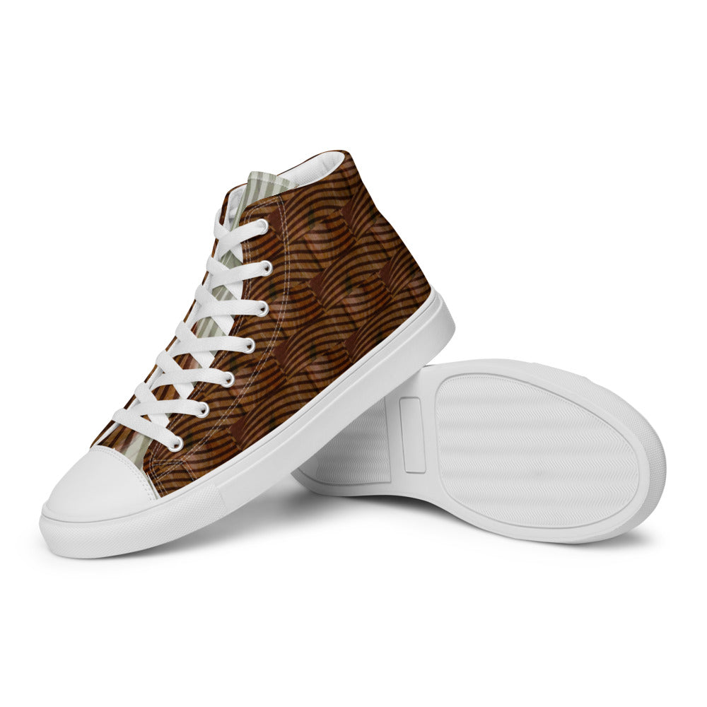 Women’s high top canvas shoes Brown Twist