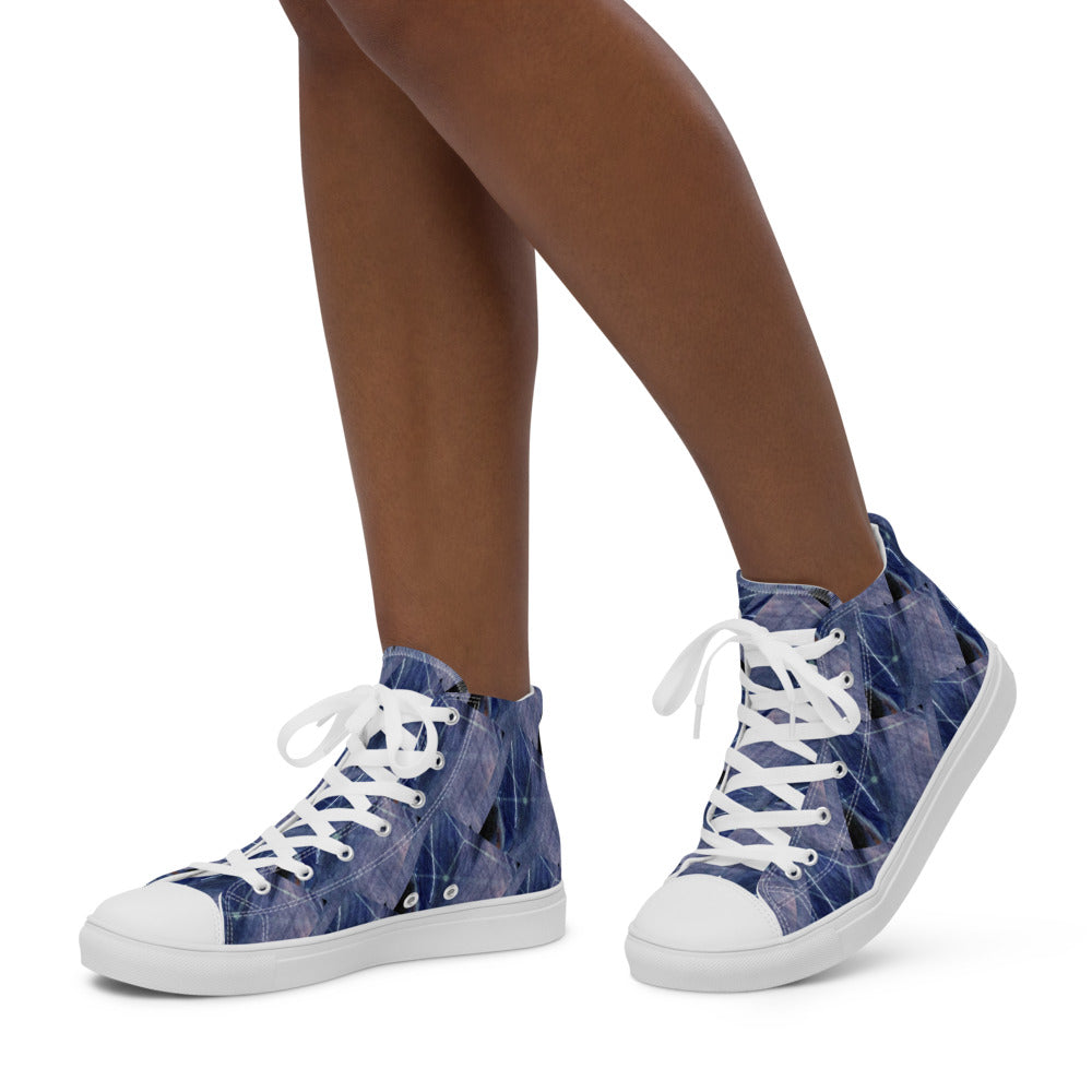 Women’s high top canvas shoes Denim