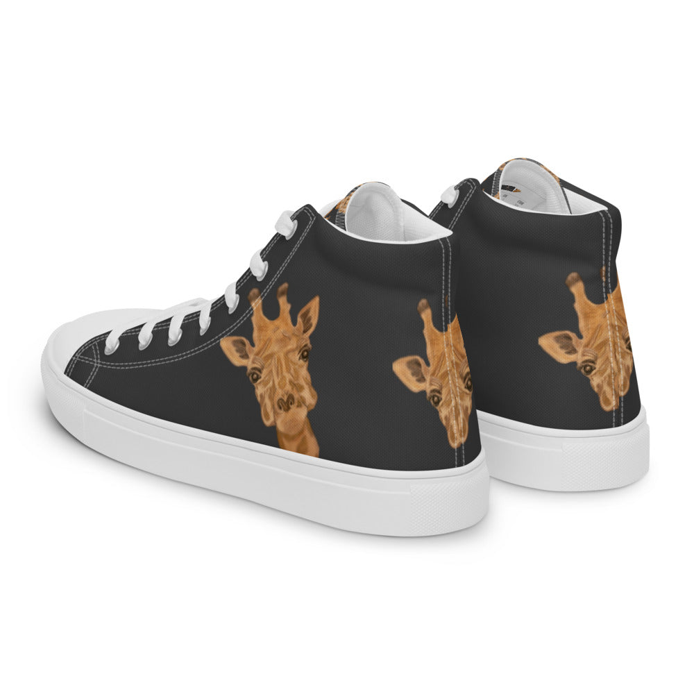 Women’s high top canvas shoes Black Giraffe