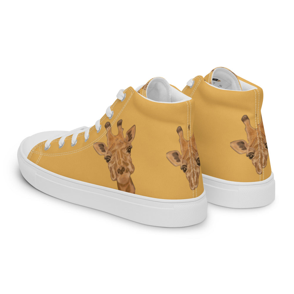 Women’s high top canvas shoes Gold Giraffe