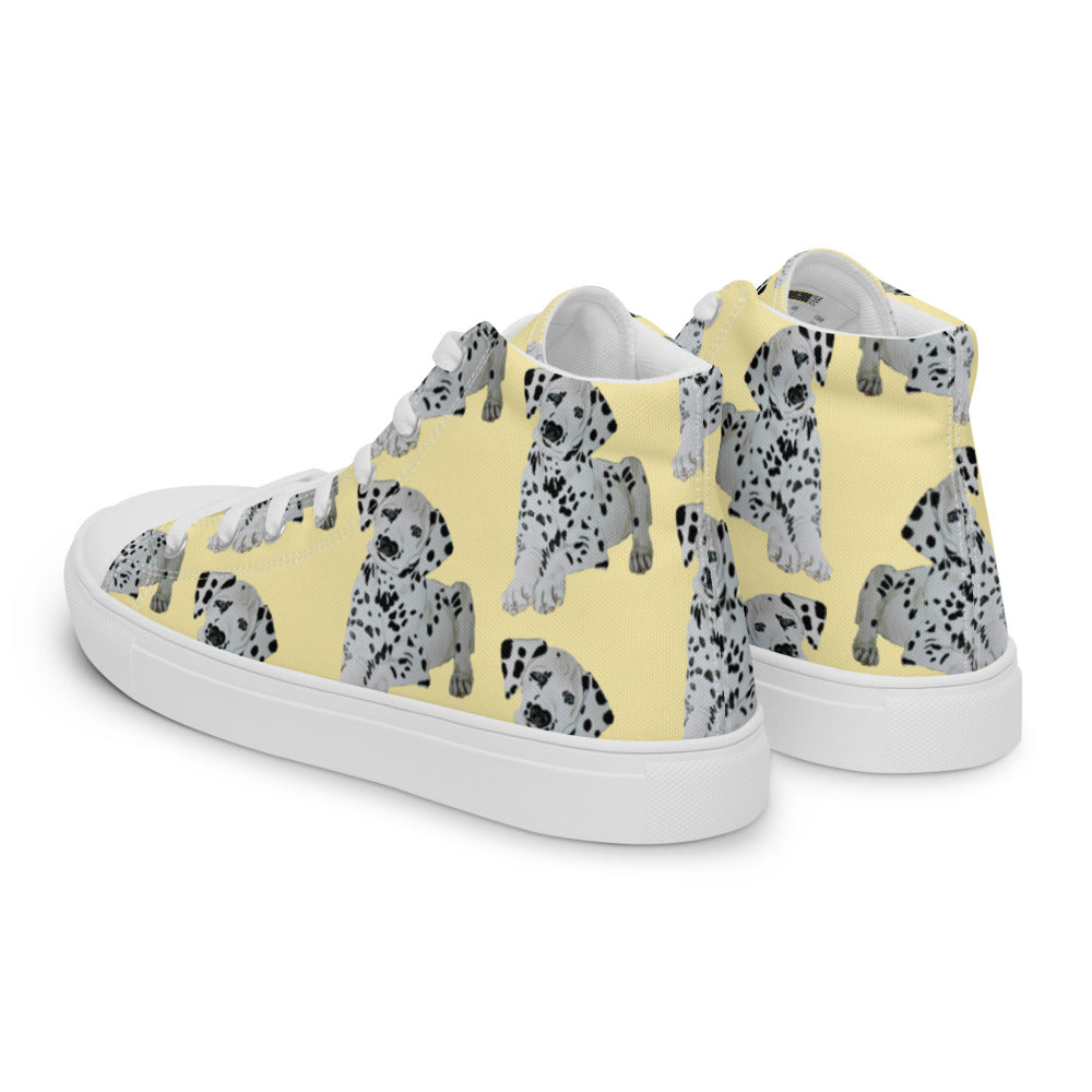 Women’s high top canvas shoes Yellow Dalmatian