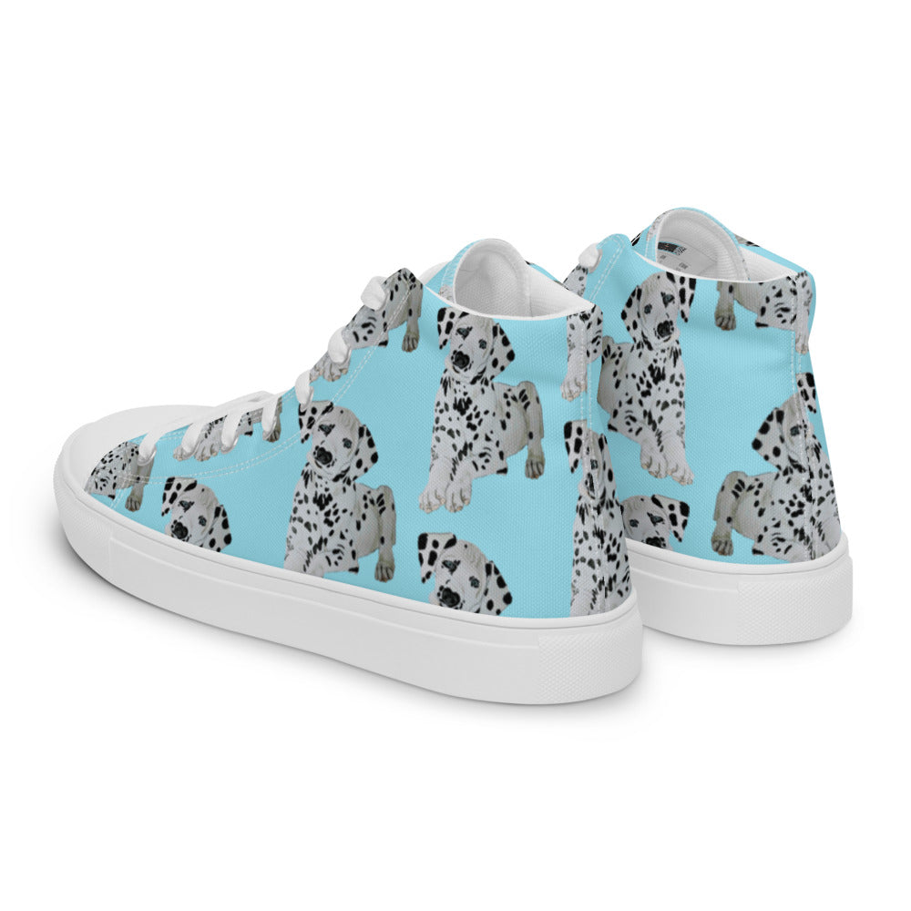 Women’s high top canvas shoes Lt Blue Dalmatian