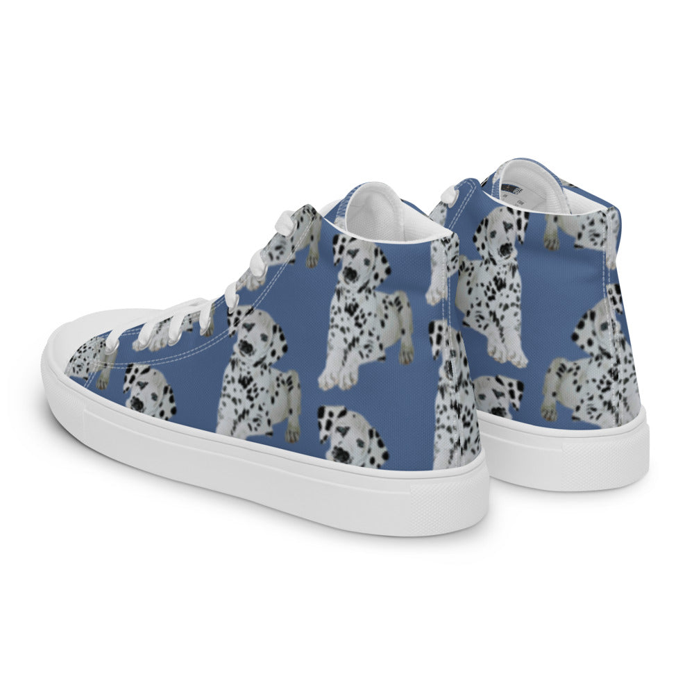 Women’s high top canvas shoes Denim Dalmatian