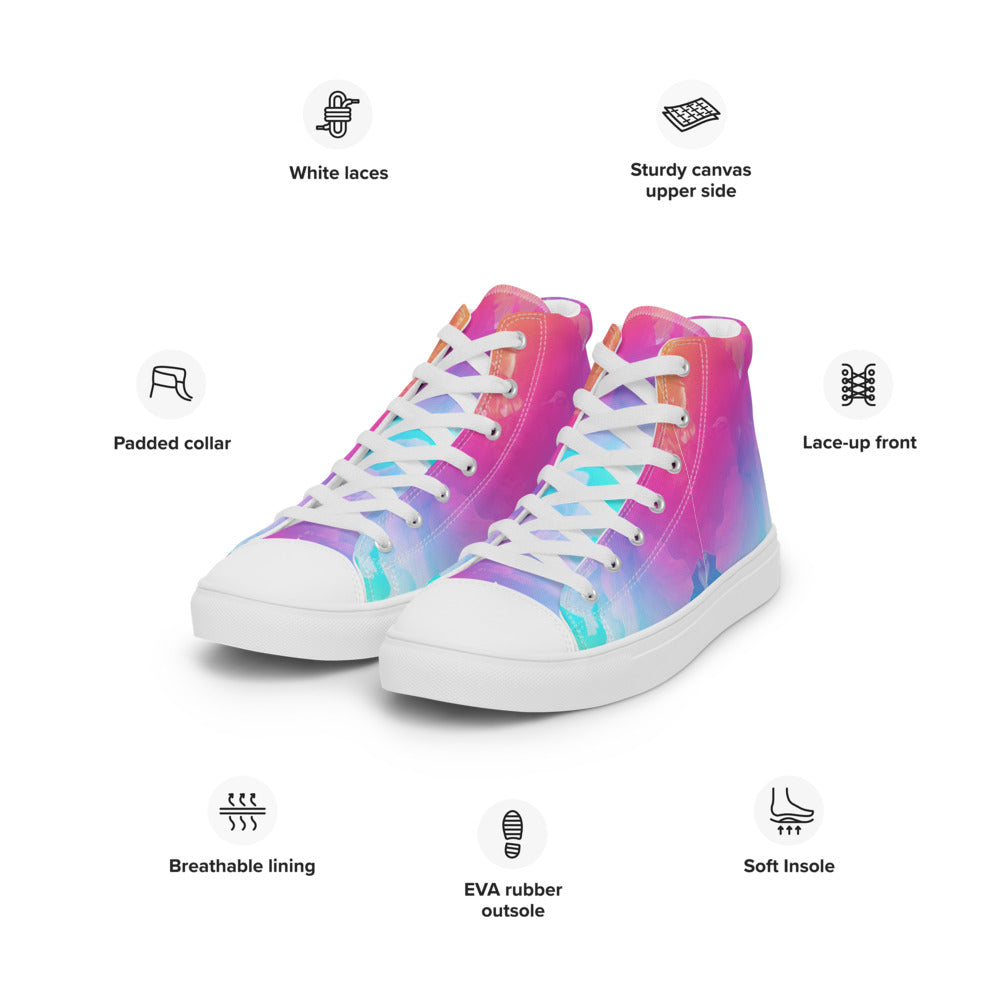 Women’s high top canvas shoes Rainbow