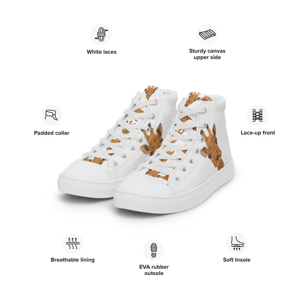 Women’s high top canvas shoes White Giraffe