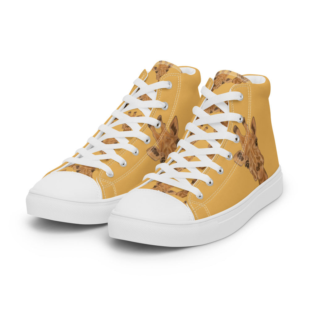 Women’s high top canvas shoes Gold Giraffe