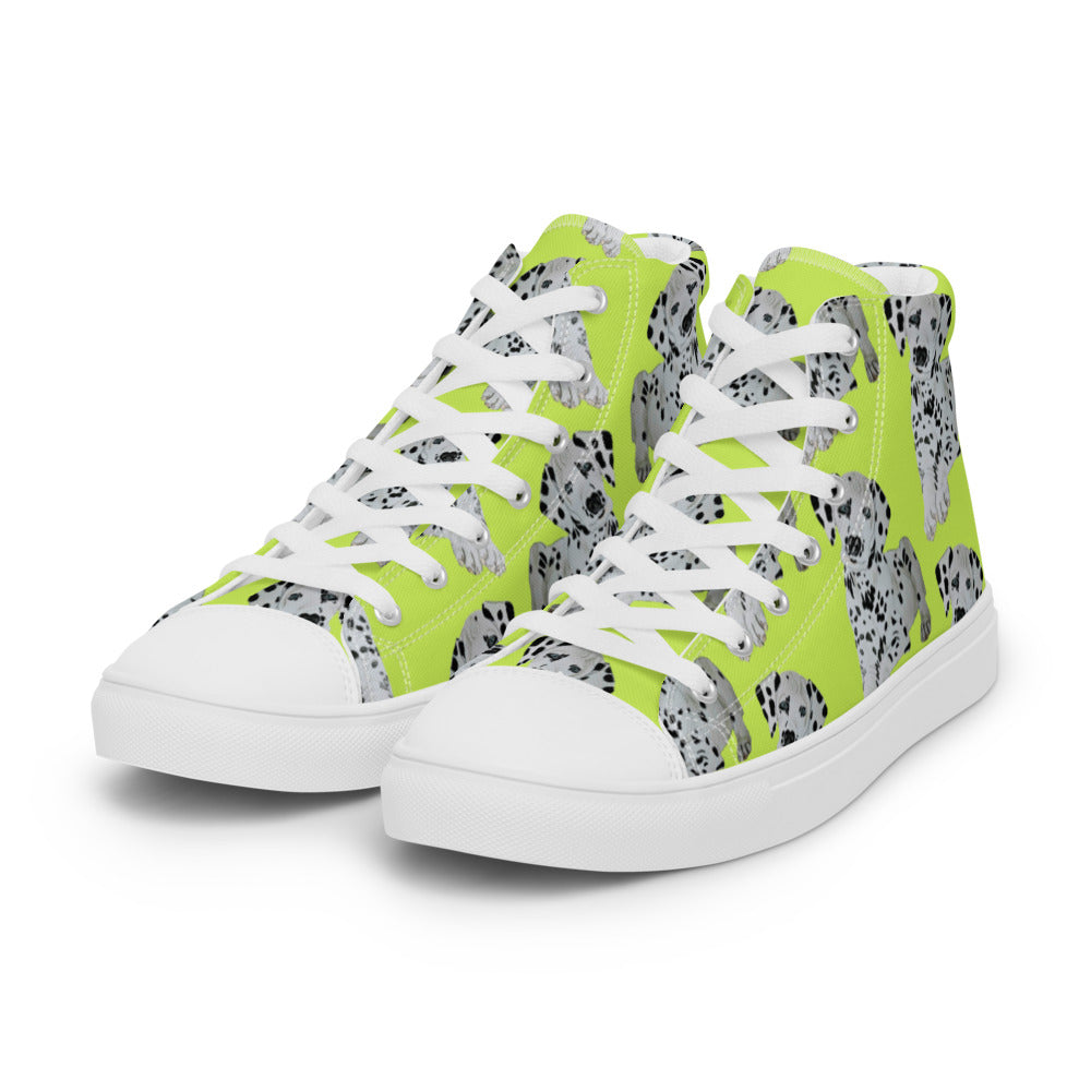 Women’s high top canvas shoes Lime Dalmatian