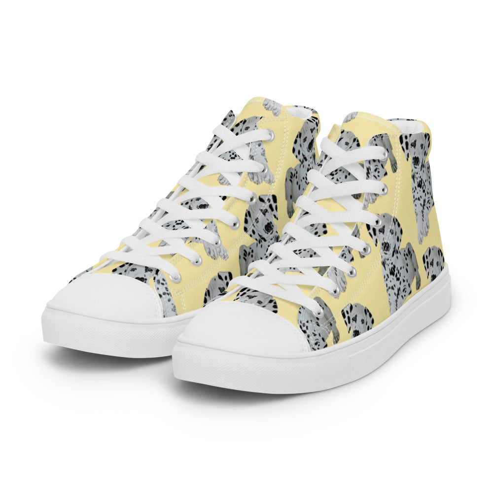 Women’s high top canvas shoes Yellow Dalmatian