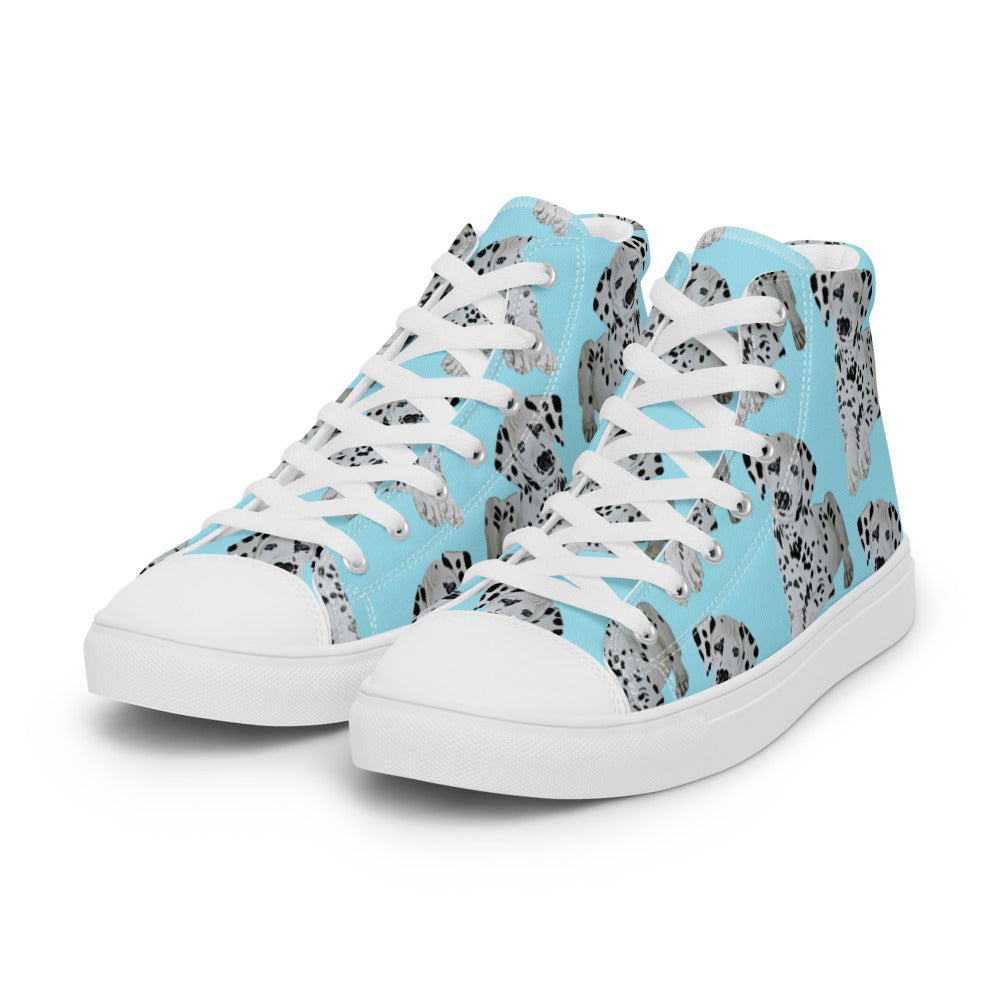 Women’s high top canvas shoes Lt Blue Dalmatian