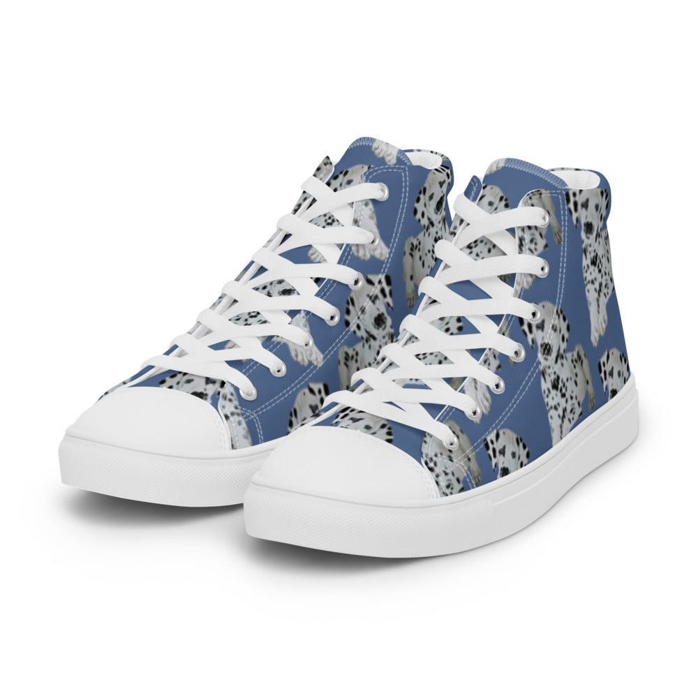 Women’s high top canvas shoes Denim Dalmatian