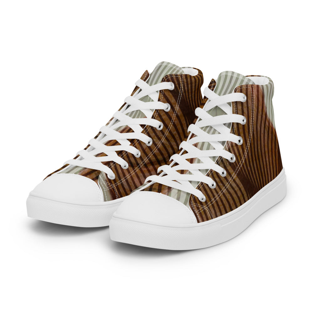 Women’s high top canvas shoes Brown Swirl