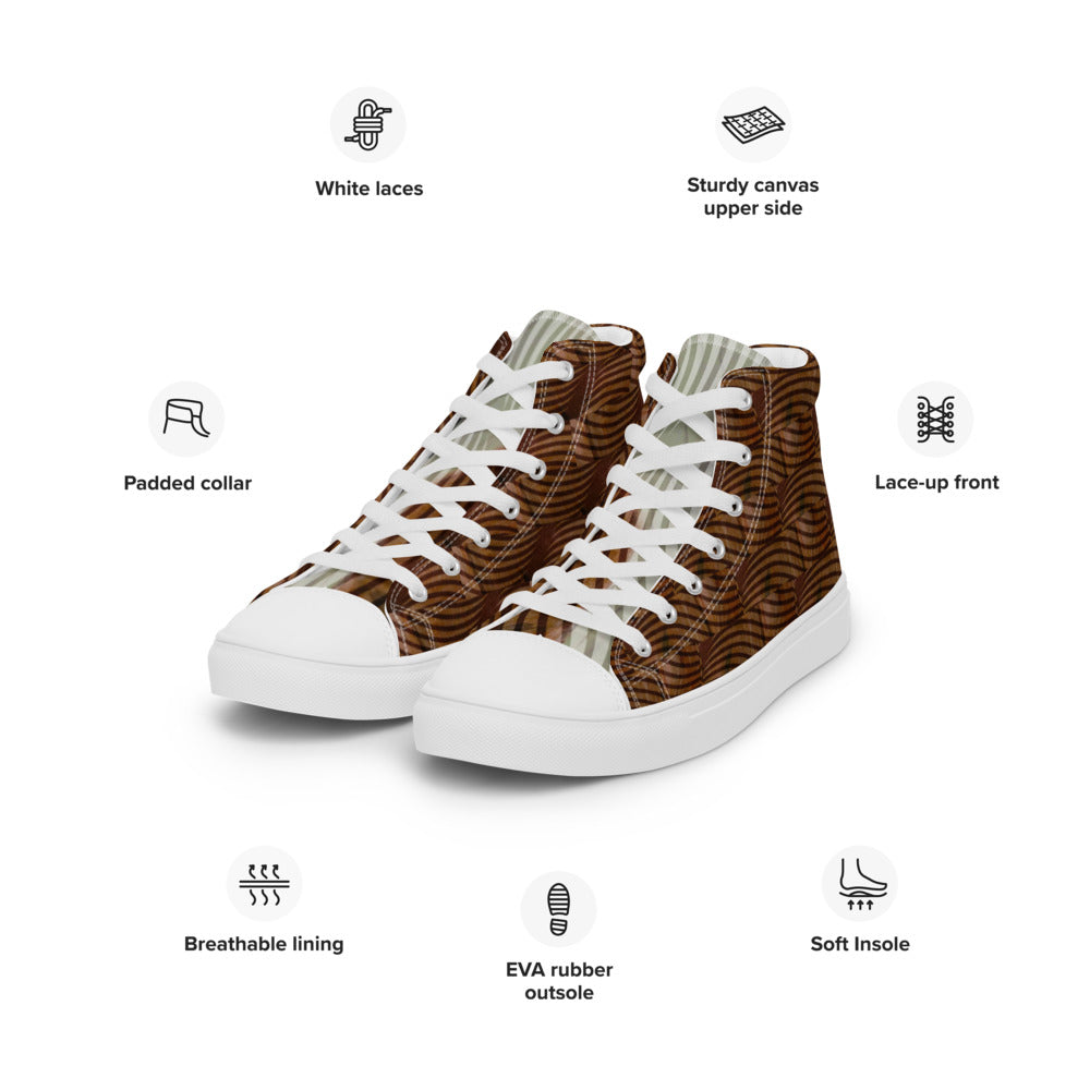 Women’s high top canvas shoes Brown Twist