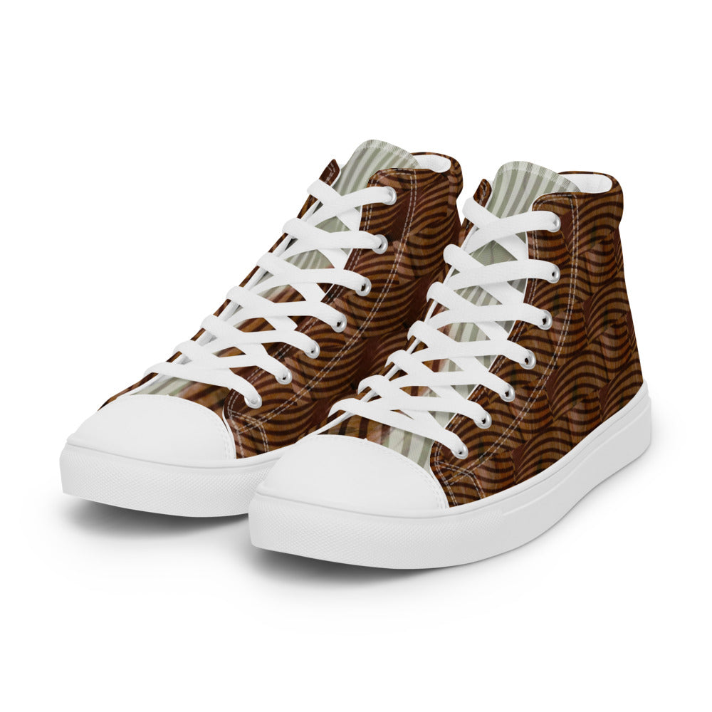 Women’s high top canvas shoes Brown Twist