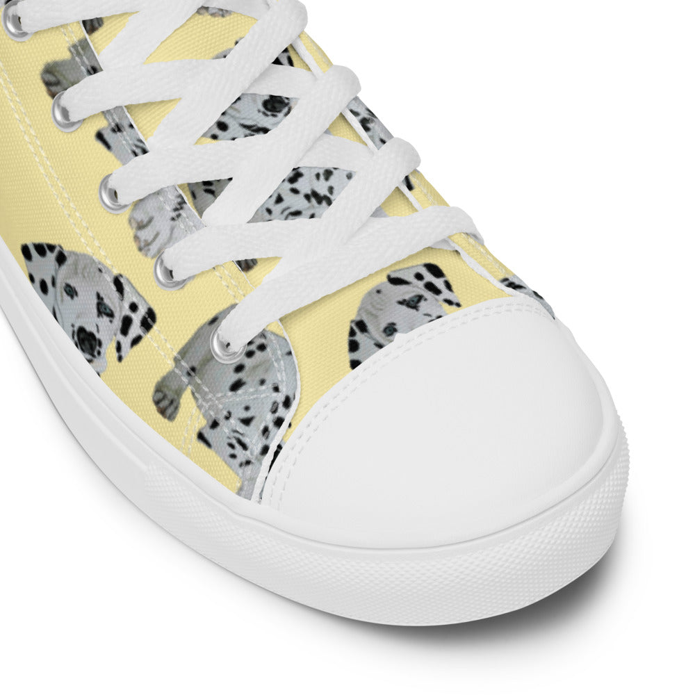 Women’s high top canvas shoes Yellow Dalmatian