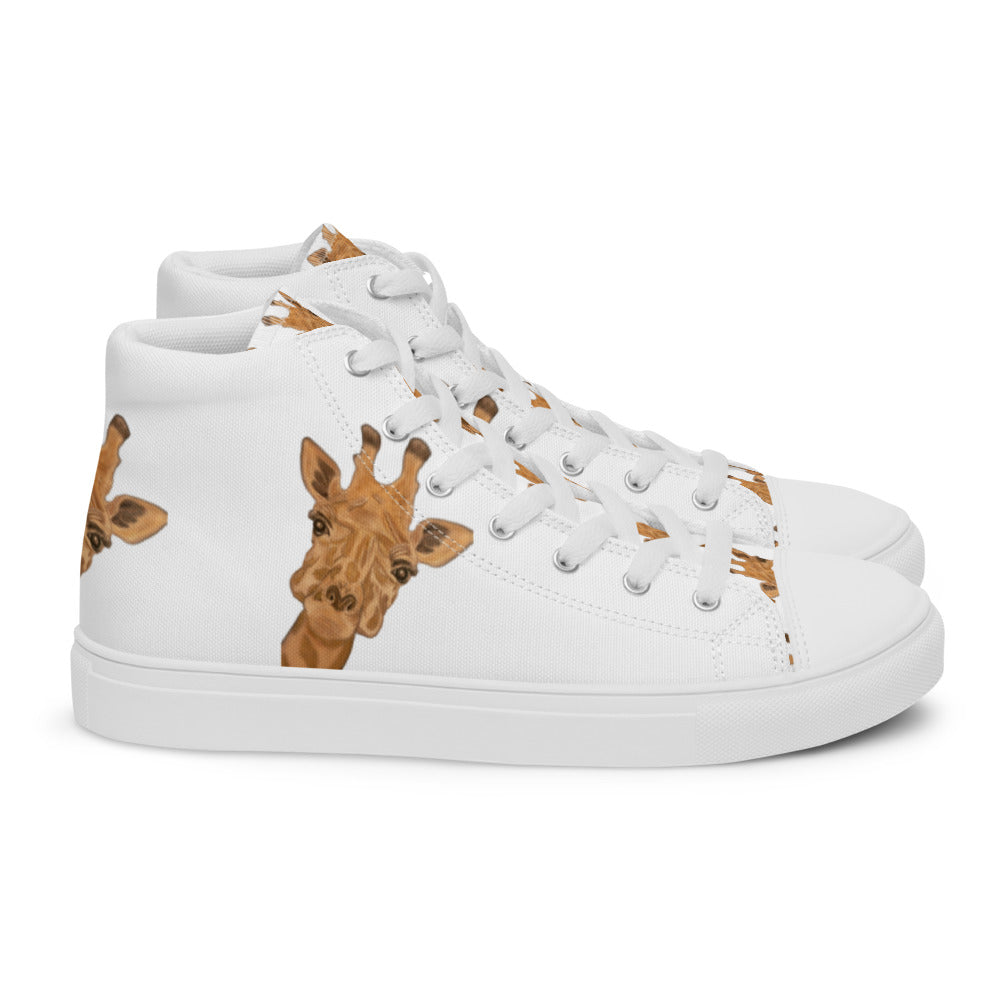 Women’s high top canvas shoes White Giraffe