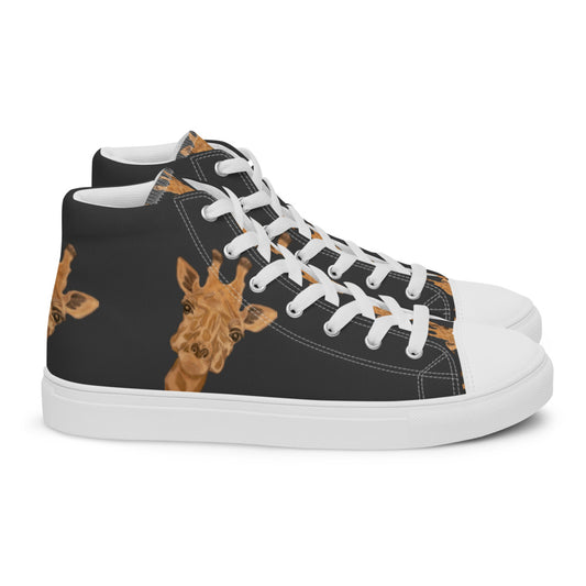 Women’s high top canvas shoes Black Giraffe