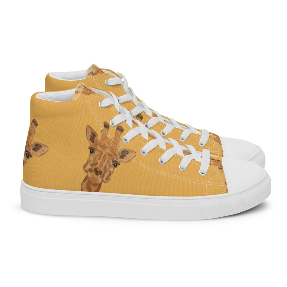 Women’s high top canvas shoes Gold Giraffe